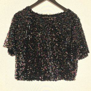Zara - Sequin Crop Tee
